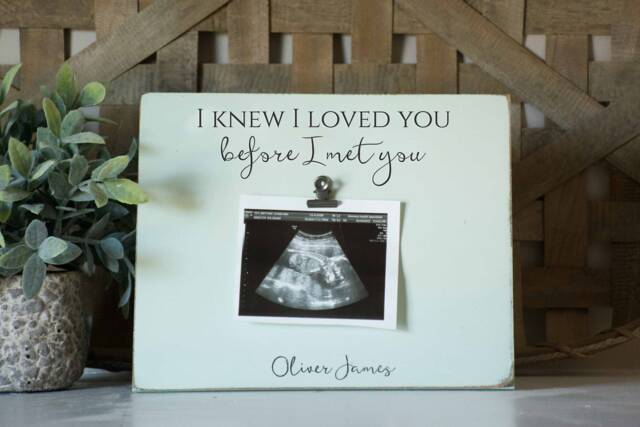 Ultrasound Picture Frame, I Knew Loved You Before Met You, Baby Pregnancy Annoucement, First Photo, Newly Pregnant - image 1