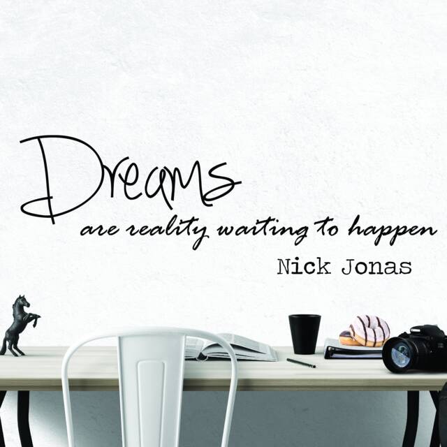 Nick Jonas Dreams Inspirational Motivational Wall Decal Quote Art Inspired Focus Positive Home Room Decor Encouragement 42x15 In - image 1