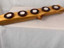 Aspen Log Candle Holder With 5 Tealights - thumbnail 1