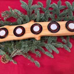 Aspen Log Candle Holder With 5 Tealights - thumbnail 4