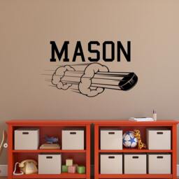 Personalized Hockey Name Wall Decal - Nursery, Kids, Teens Room P154 - thumbnail 1