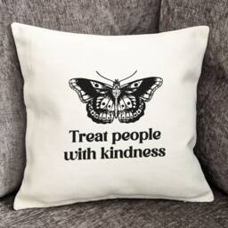 Treat People With Kindness Cushion Cover, Butterfly Tattoo, Home Decor, Furnishings, Tpkw - thumbnail 2