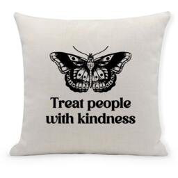 Treat People With Kindness Cushion Cover, Butterfly Tattoo, Home Decor, Furnishings, Tpkw - thumbnail 1