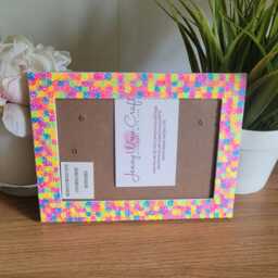 Colourful Neon Smiley Face Confetti Photo Frame 4 X 6 Inches - thumbnail 2