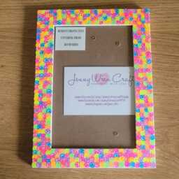 Colourful Neon Smiley Face Confetti Photo Frame 4 X 6 Inches - thumbnail 3