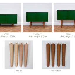 Mid Century Modern Record Cabinet Dark Green Vinyl Storage - thumbnail 3