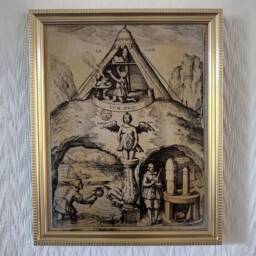 "Speculum Sophicum Rhodostauroticum - Daniel M??gling, 1618 Handmade Reproduction On Canvas 8""x10" - thumbnail 1