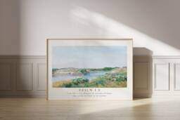 Psalm 1 A Tree Planted By Rivers Of Water Landscape, Claude Monet, Bible Verse Prints, Modern Christian Home Decor, Faith Poster - thumbnail 1