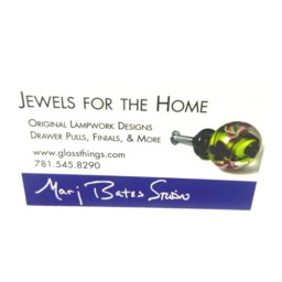 Handmade Glass Lamp Finial - Yellow, & Green Flower. Brass Or Nickel Hardware. The Light Shines Thru Finial At Night When Is On - thumbnail 4