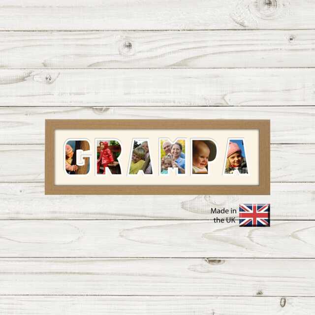 Grampa Photo Frame Word Name Special Gift Father's Day - 1268 By Photos in A Word - image 1