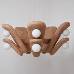 Clay Pendant Light, Handmade Ceramic Chandelier With Organic Sculptural Design Ideal For Kitchen, Dining Or Living Room - thumbnail 2
