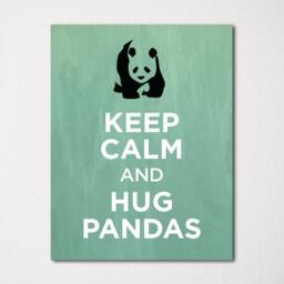 Keep Calm & Hug Pandas - Fine Art Print Choice Of Color Purchase 3 Receive 1 Free - thumbnail 1