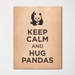 Keep Calm & Hug Pandas - Fine Art Print Choice Of Color Purchase 3 Receive 1 Free - thumbnail 2