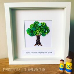 Personalised Teacher Gift, Appreciation, Retirement, Tree Button Art, Gift For End Of Year, Leaving - thumbnail 3