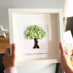Personalised Teacher Gift, Appreciation, Retirement, Tree Button Art, Gift For End Of Year, Leaving - thumbnail 1