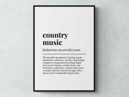 Country Music Funny Definition Gift Wall Art Print - thumbnail 1