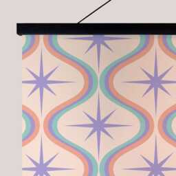 Retro Pastel Tapestry - Wall Hanging Unique Art - thumbnail 3