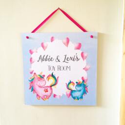 Unicorn Room Sign, Personalised Toyroom Girl's Bedroom Lover Gift, Decor, Door Sign - thumbnail 1