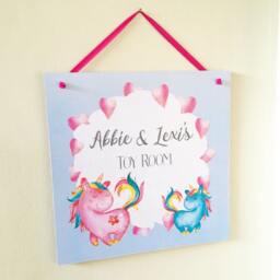 Unicorn Room Sign, Personalised Toyroom Girl's Bedroom Lover Gift, Decor, Door Sign - thumbnail 3