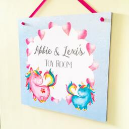 Unicorn Room Sign, Personalised Toyroom Girl's Bedroom Lover Gift, Decor, Door Sign - thumbnail 2