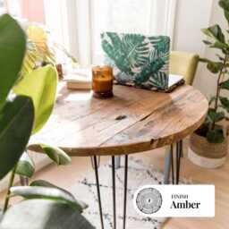 Rustic Reclaimed Wood Round Dining Table Handmade With Industrial Legs - Alfie - thumbnail 2