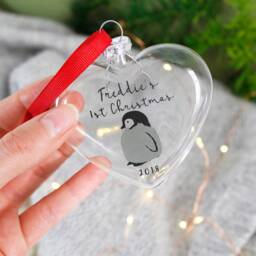 Baby First Christmas Penguin Bauble - Personalised Keepsake Baby's 1st 2022