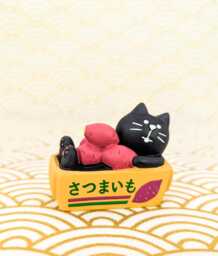 Kawaii Black Cat Figurine - Catsushi Sweet Potato Box, Japan - thumbnail 1