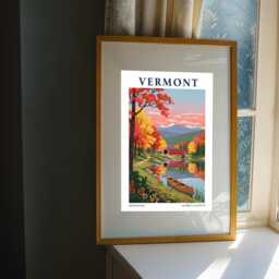 Vermont Autumn Landscape Poster - Wall Art Us State Traveller Gift Usa Travel Print America - thumbnail 3