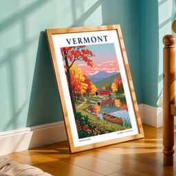 Vermont Autumn Landscape Poster - Wall Art Us State Traveller Gift Usa Travel Print America - thumbnail 2