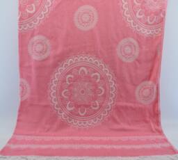 "Turkish Blanket, Fuchsia Throw, 79""x91" - thumbnail 1