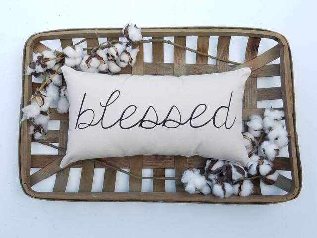 Blessed Lumbar Pillow, Farmhouse Decor Rustic Country, Gifts For Mom - image 1