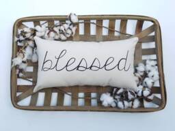 Blessed Lumbar Pillow, Farmhouse Decor Rustic Country, Gifts For Mom - thumbnail 1