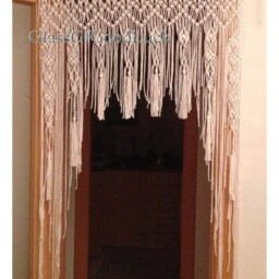 Macrame Curtain..macrame Wall Hanging.macrame Wall Art.macreme Doorway Curtain. Large Macrame. Cotton Cord - thumbnail 3