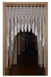 Macrame Curtain..macrame Wall Hanging.macrame Wall Art.macreme Doorway Curtain. Large Macrame. Cotton Cord - thumbnail 1