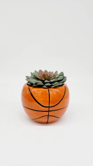 Basketball Ceramic Planter Sports Lover Gift, 4 - image 1