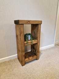 Rustic Farmhouse Style Double Shelf Solid Wood Side Table - Various Sizes & Colours Available - thumbnail 1