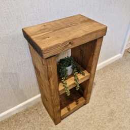 Rustic Farmhouse Style Double Shelf Solid Wood Side Table - Various Sizes & Colours Available - thumbnail 3