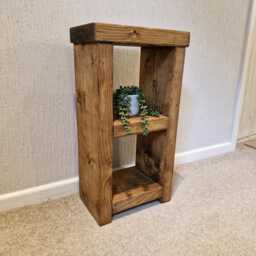 Rustic Farmhouse Style Double Shelf Solid Wood Side Table - Various Sizes & Colours Available - thumbnail 2