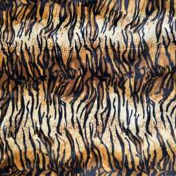 Tiger Print Fabric Footstool - Mahogany Legs, Animal Ottoman - 100x48x36cm - thumbnail 2