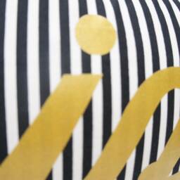 Joy Pillow Cover - 16x24 - Black Stripe With Metallic Gold - thumbnail 3