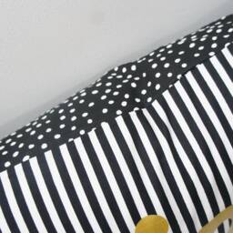 Joy Pillow Cover - 16x24 - Black Stripe With Metallic Gold - thumbnail 4