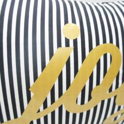 Joy Pillow Cover - 16x24 - Black Stripe With Metallic Gold - thumbnail 2