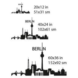 Berlin Wall Decal, City Skyline Vinyl Germany Capital Home Decor Silhouette Decal Office - thumbnail 3