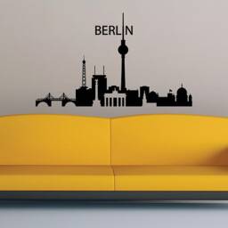 Berlin Wall Decal, City Skyline Vinyl Germany Capital Home Decor Silhouette Decal Office - thumbnail 2