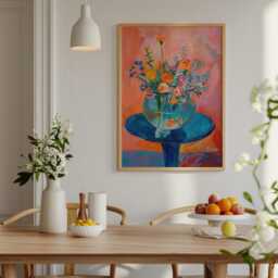 Matisse Style Fishbowl Flowers Print Fauvism Art - thumbnail 3