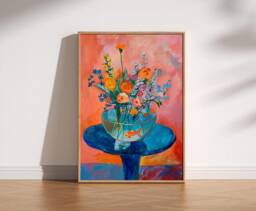 Matisse Style Fishbowl Flowers Print Fauvism Art - thumbnail 1
