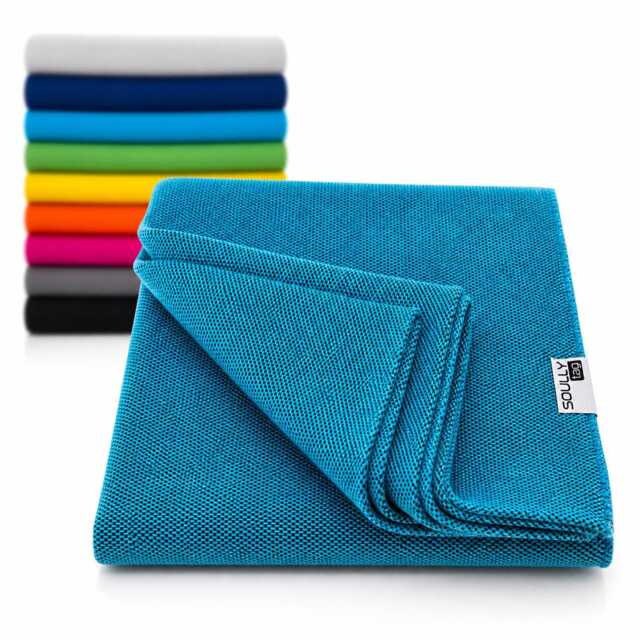 Recycled Cotton Throw Blanket - Durable Sofa Slip Cover Turquoise Bedspread Portuguese Sustainable Modern Traditional Home Decor - image 1