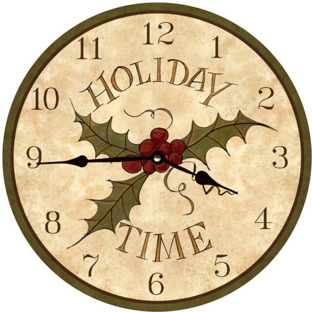 Christmas Mistletoe Wall Clock - Unique Holiday Gift Rustic Winter - image 1