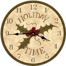 Christmas Mistletoe Wall Clock - Unique Holiday Gift Rustic Winter - thumbnail 1