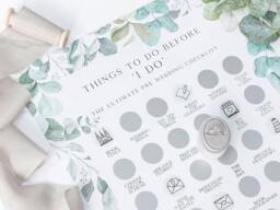 Wedding Planning Scratch Poster - Engagement Gift Bride To Be Eucalyptus - thumbnail 1